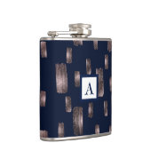 Flasques Rose de pinceau moderne or & marine Blue Sparkel (Droite)