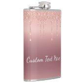 Flasques Rose de texte personnalisé Parties scintillant d'é (Droite)