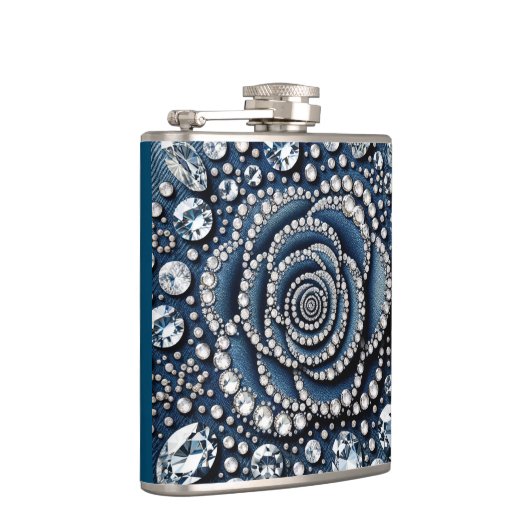 Flasques Rose diamant & Denim Glam Bling (Droite)