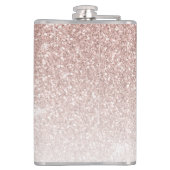 Flasques Rose Doré Féminin Pailleté Monogramme Enterrement  (Dos)