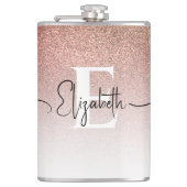 Flasques Rose fille Parties scintillant or Monogramme noir  (Devant)