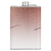 Flasques Rose fille Parties scintillant or Monogramme noir  (Dos)
