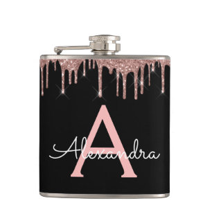 Flasques Rose Gold - Blush Pink Parties scintillant Nom du