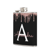 Flasques Rose Gold - Blush Pink Parties scintillant Nom du (Gauche)