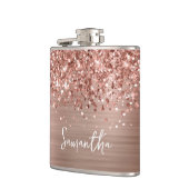 Flasques Rose Gold Pailleté Glam Nom (Gauche)