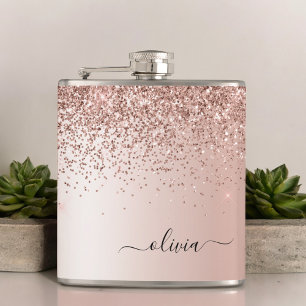 Flasques Rose Gold - Parties scintillant rose pâle Nom du m