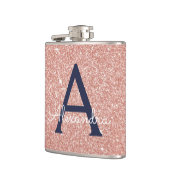 Flasques Rose Gold Rose Clair Bleu Nuit Paillettes Étincell (Gauche)
