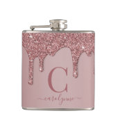 Flasques Rose Gold Sparkle Glam Parties scintillant Monogra (Devant)