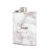 Flasques Rose Marbre blanc or Modèle meilleur monogramme (Gauche)