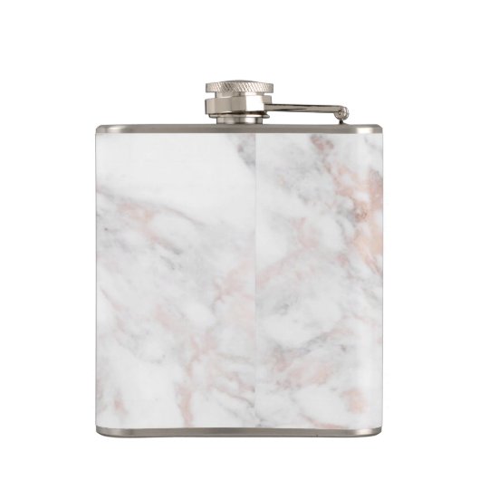 Flasques Rose Marbre blanc or Nom du script Modèle Best (Dos)