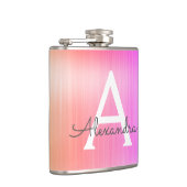 Flasques Rose - Métal brossé violet Nom du monogramme (Droite)