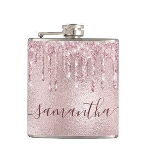 Flasques Rose or rose monogramme bachelorette