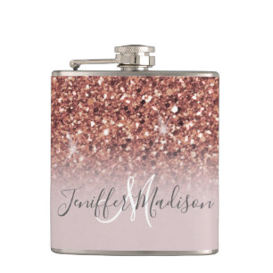 Flasques Rose personnalisé Parties scintillant Gold Driver