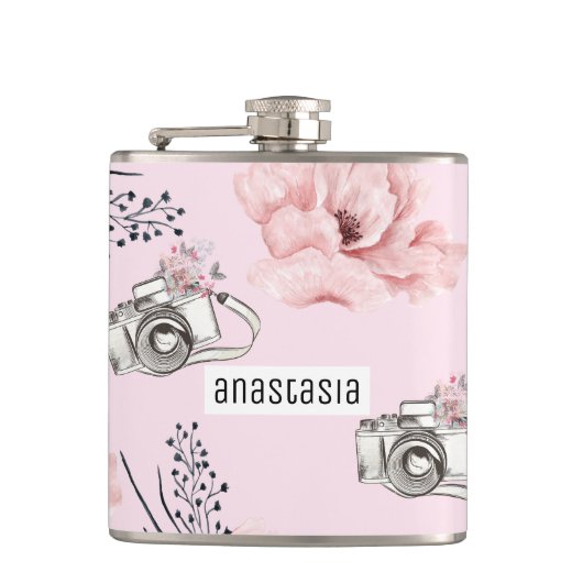 Flasques Rose personnalisé Pastel (Devant)