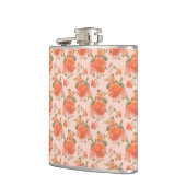 Flasques rose pink orange floral pattern wedding spring (Gauche)