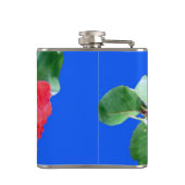 Flasques rose rouge et feuilles verts en bleu (Dos)