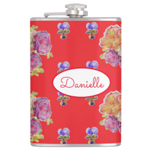 Flasques Rose Rouge Floral Roses Vintage Jardin des femmes 