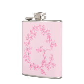 Flasques Rose vif Monogramme Fête de jeune fille Bacheloret (Gauche)