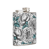 Flasques Roses blanches avec feuilles bleus (Droite)