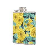 Flasques Roses d'aquarelle jaune avec feuilles et pattes de (Gauche)