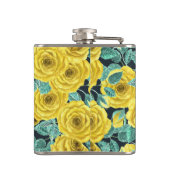 Flasques Roses d'aquarelle jaune avec feuilles et pattes de (Dos)