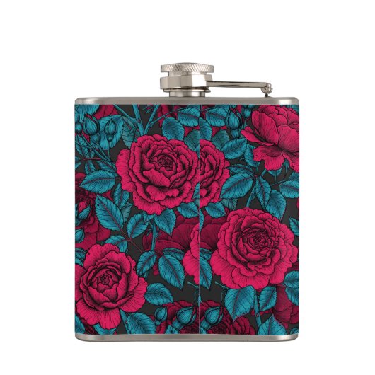 Flasques Roses en rouge et bleu (Dos)