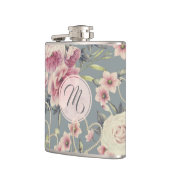 Flasques Roses et monogramme assez roses de coeurs de perle (Gauche)