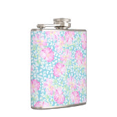 Flasques Roses roses blanches Papillons Sky Blue Hip Flask (Droite)