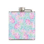 Flasques Roses roses blanches Papillons Sky Blue Hip Flask (Dos)