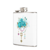 Flasques Roses turquoise avec touches (Gauche)