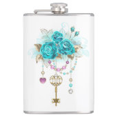 Flasques Roses turquoise avec touches (Devant)