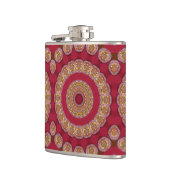 Flasques Rosettes Mandala Rouge Or Jaune (Gauche)