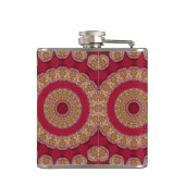 Flasques Rosettes Mandala Rouge Or Jaune (Dos)