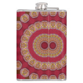 Flasques Rosettes Mandala Rouge Or Jaune (Dos)