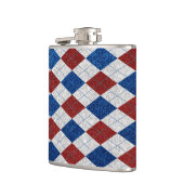 Flasques Rouge, Blanc, Bleu Argyle Juillet 4 Paillettes (Gauche)