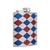 Flasques Rouge, Blanc, Bleu Argyle Juillet 4 Paillettes (Droite)