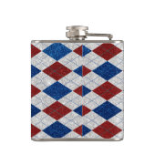 Flasques Rouge, Blanc, Bleu Argyle Juillet 4 Paillettes (Dos)