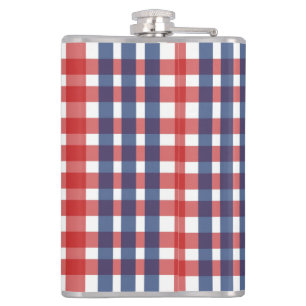 Flasques Rouge blanc et bleu En vichy plaid