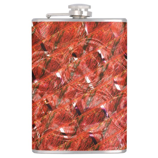 Flasques rouge clair Abstrait avec taches et style tordu (Devant)