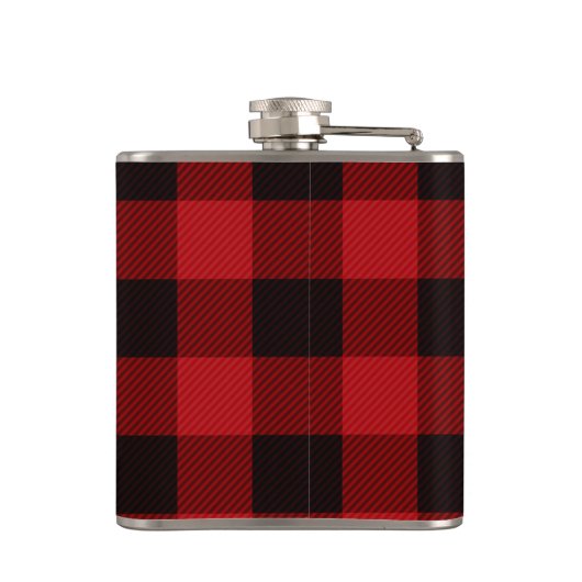 Flasques Rouge classique noir plaid motif mignon flocon (Dos)