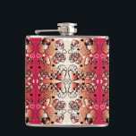 Flasques Rouge et blanc Whimsical Romantic Hearts motif<br><div class="desc">Les coeurs rouges de Rosey tourbillonnent dans le style du vérificateur. Savez-vous où votre coeur vous emmène ? :) Découvrez d'autres designs faits main dans mon magasin ! :)</div>