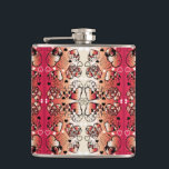 Flasques Rouge et blanc Whimsical Romantic Hearts motif<br><div class="desc">Les coeurs rouges de Rosey tourbillonnent dans le style du vérificateur. Savez-vous où votre coeur vous emmène ? :) Découvrez d'autres designs faits main dans mon magasin ! :)</div>