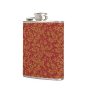 Flasques Rouge et motif floral d'or (Gauche)
