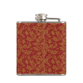 Flasques Rouge et motif floral d'or (Dos)
