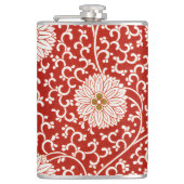 Flasques Rouge Floral Vibrant Ornate Classé Motif (Devant)