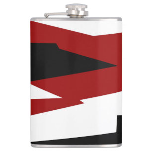 Flasques Rouge noir et blanc abstrait