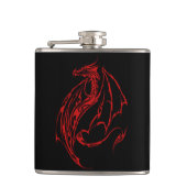 Flasques Rouge Tribal Dragon Noir (Devant)