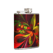 Flasques Rouge vert moderne Floral Abstrait Art Motif #05 (Droite)