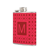Flasques Rouge vif motif orné monogrammé (Gauche)