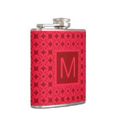 Flasques Rouge vif motif orné monogrammé (Droite)